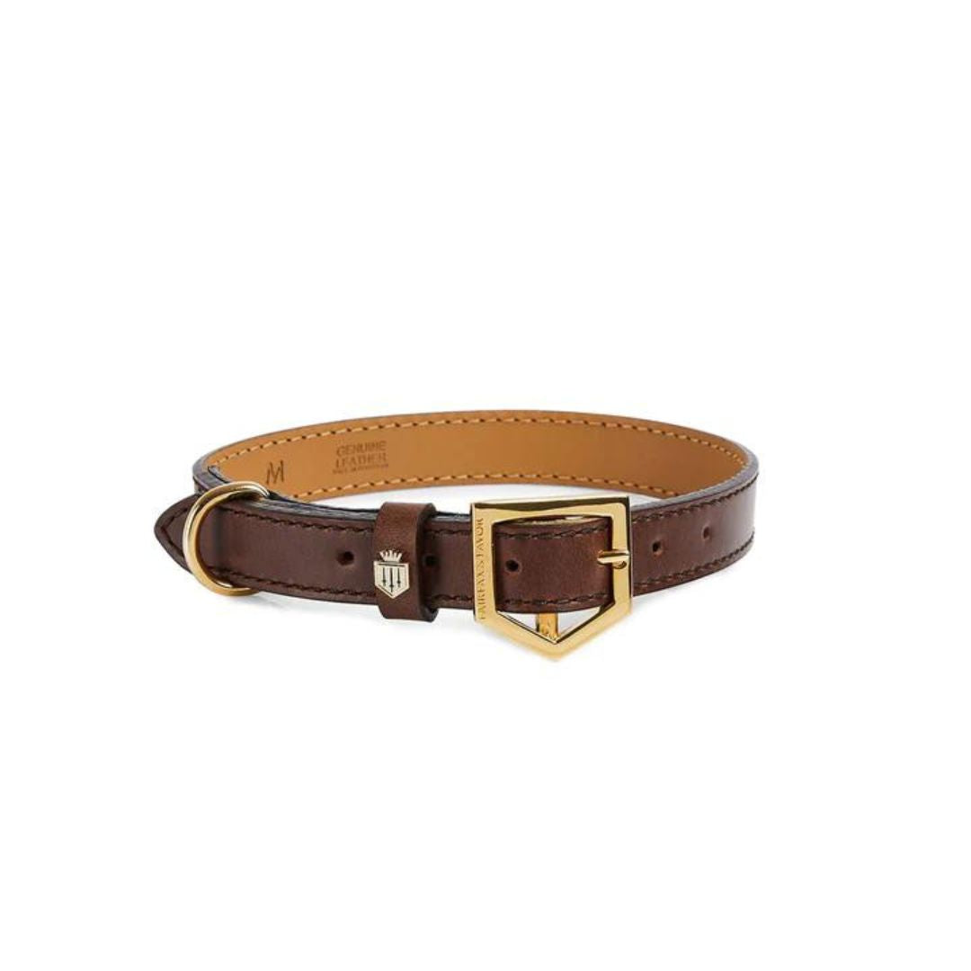 Fairfax & Favor Fitzroy Leather Dog Collar in Mahogany