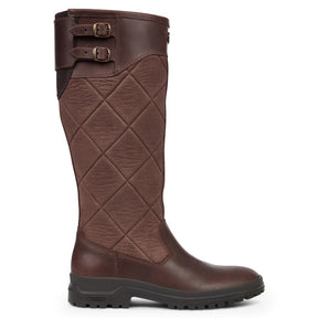 Le Chameau Women's Jameson Quilted Leather Wellington Boots in Caramel