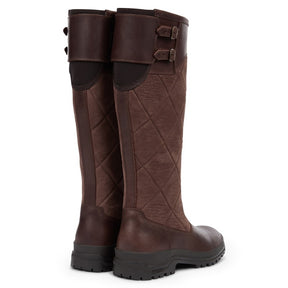 Le Chameau Women's Jameson Quilted Leather Wellington Boots in Caramel