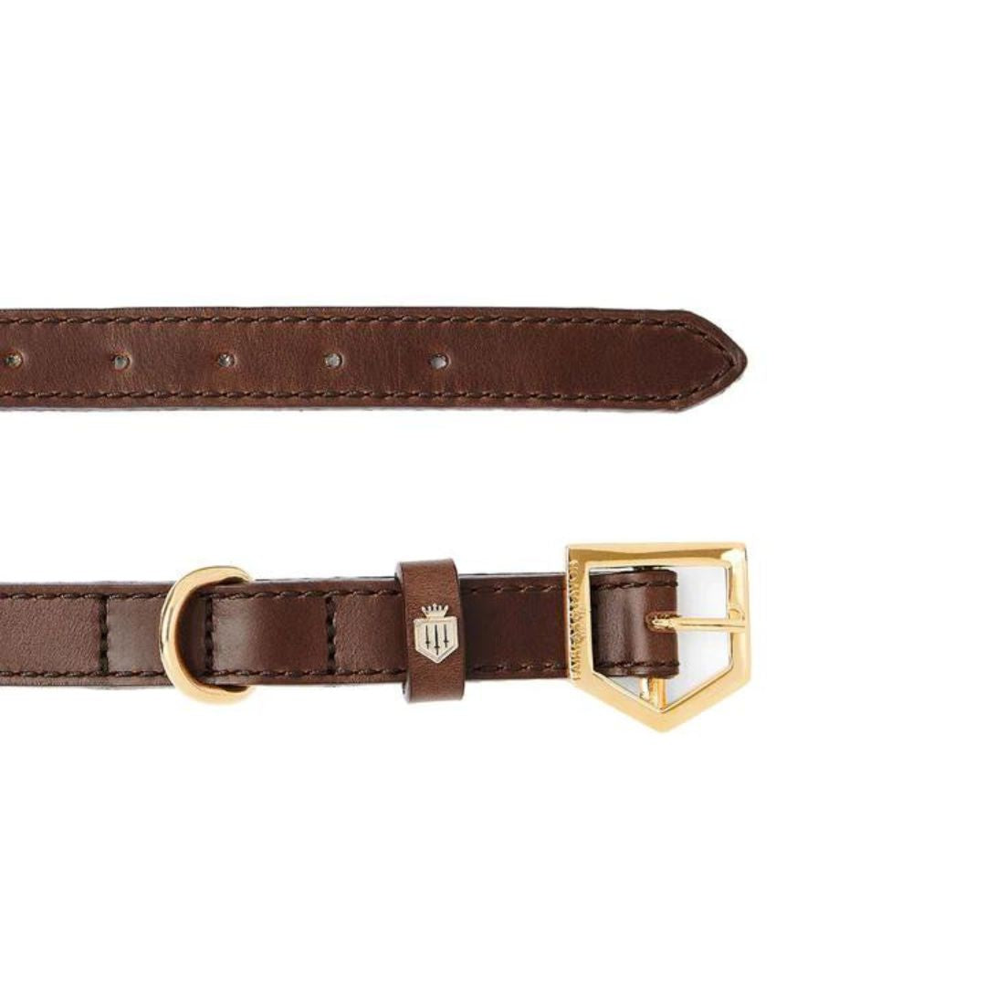 Fairfax & Favor Fitzroy Leather Dog Collar in Mahogany