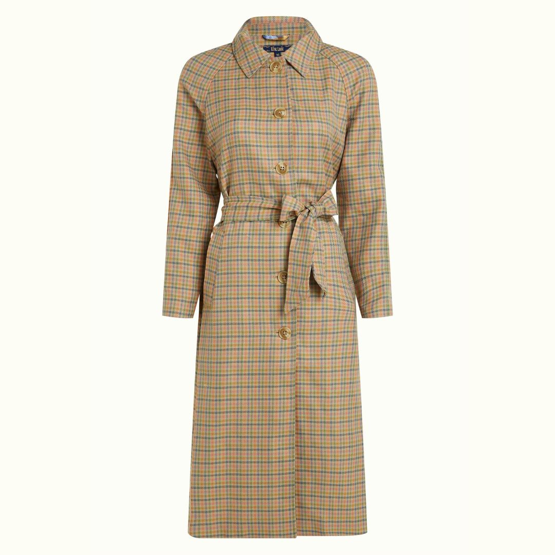 King Louie Women's Rachel Coat Siren Check in Sand