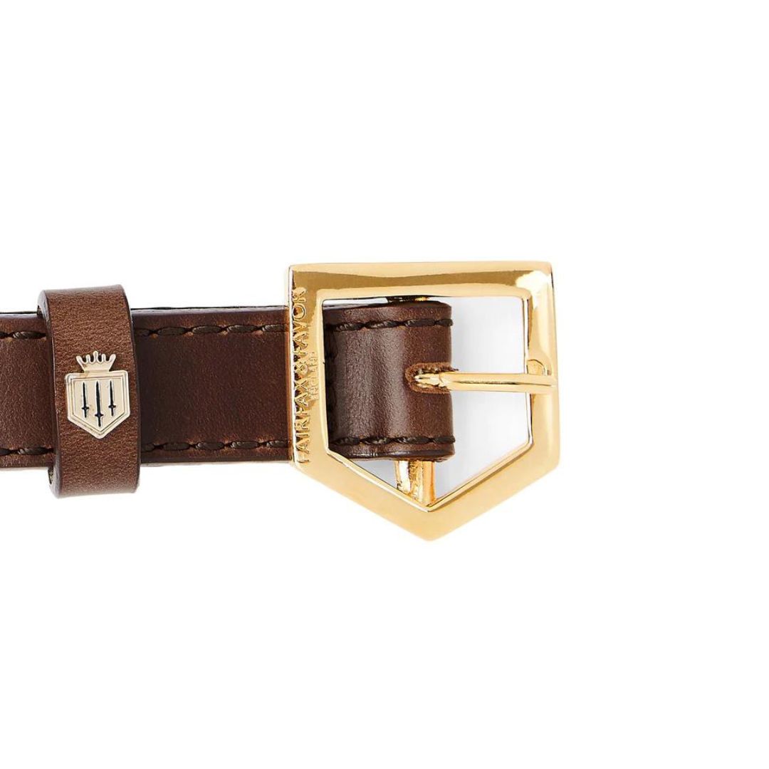 Fairfax & Favor Fitzroy Leather Dog Collar in Mahogany