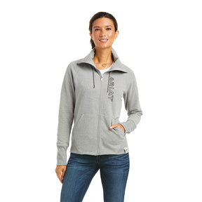 Ariat Women's Team Logo Full Zip Sweatshirt in Heather Grey