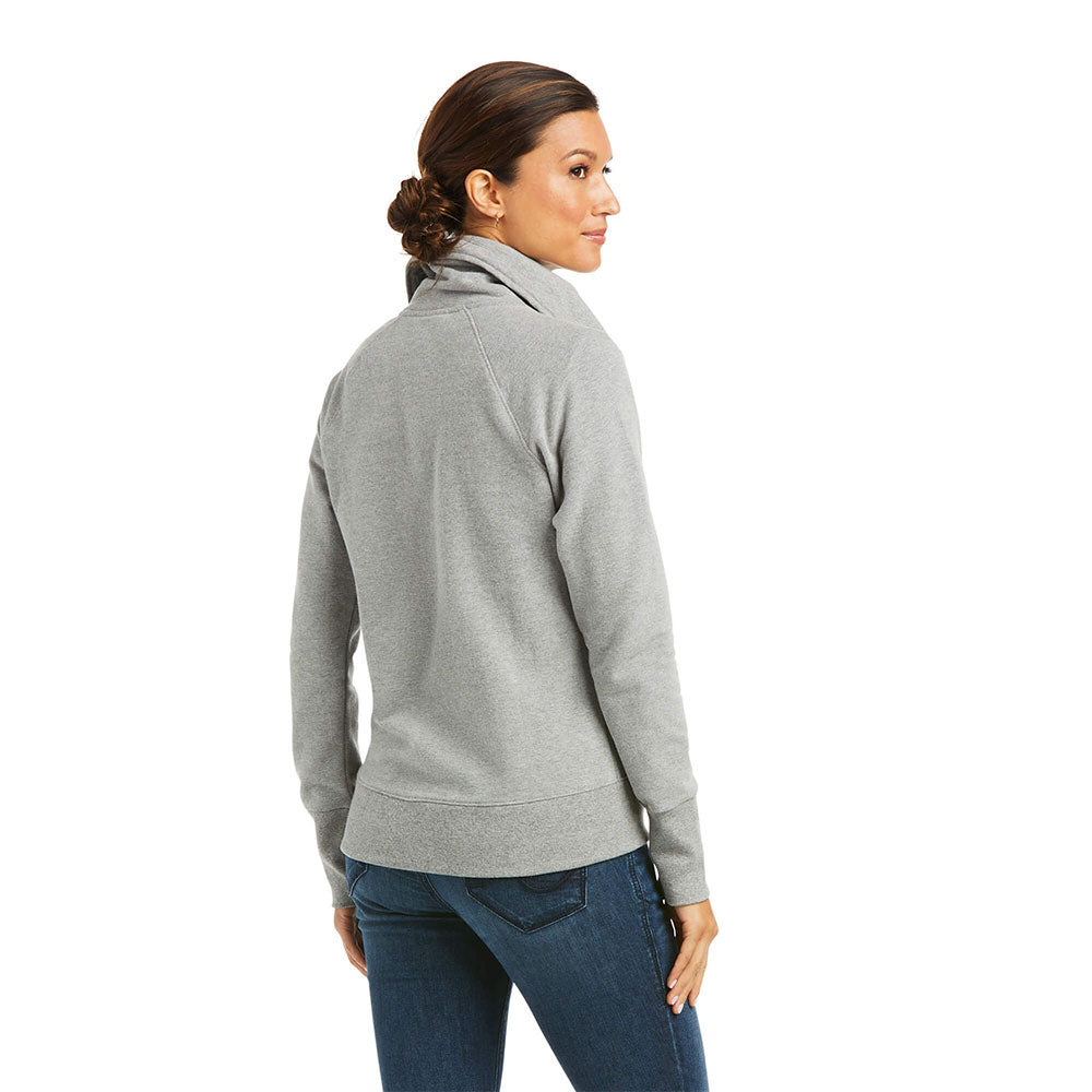 Ariat Women's Team Logo Full Zip Sweatshirt in Heather Grey
