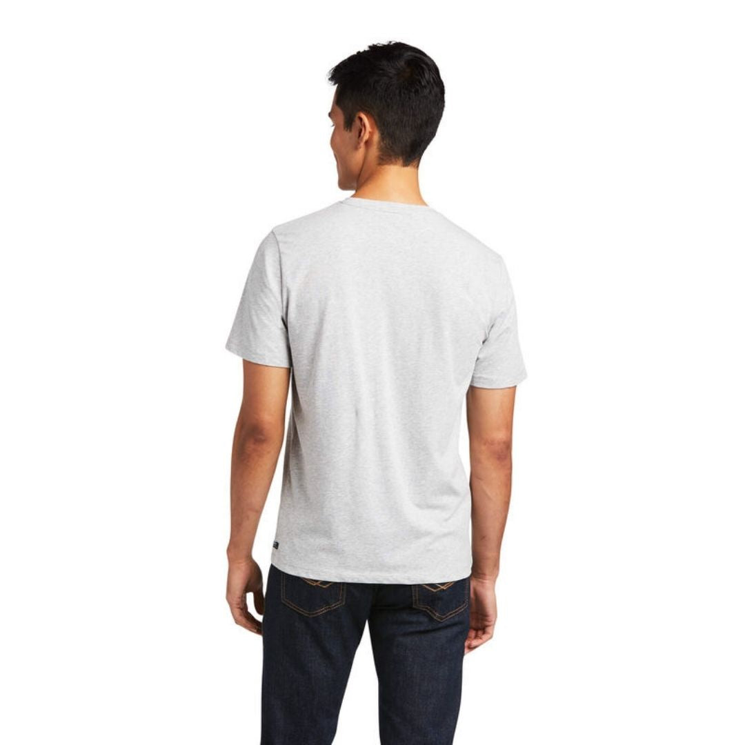 Ariat Men's Vertical Logo T-Shirt in Heather Grey