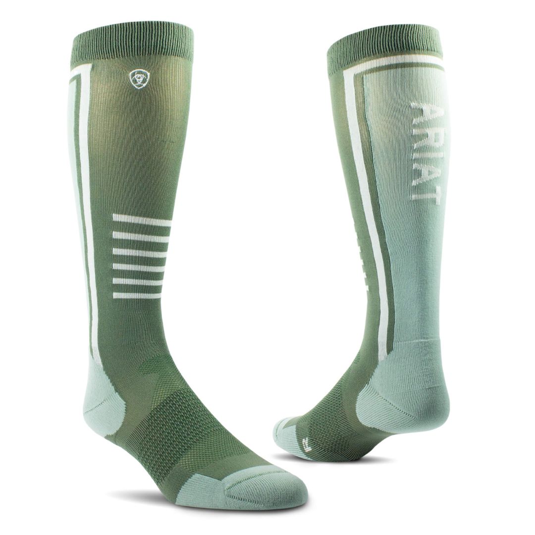 AriatTEK Slimline Performance Socks in Four Leaf Clover & Hedge Green