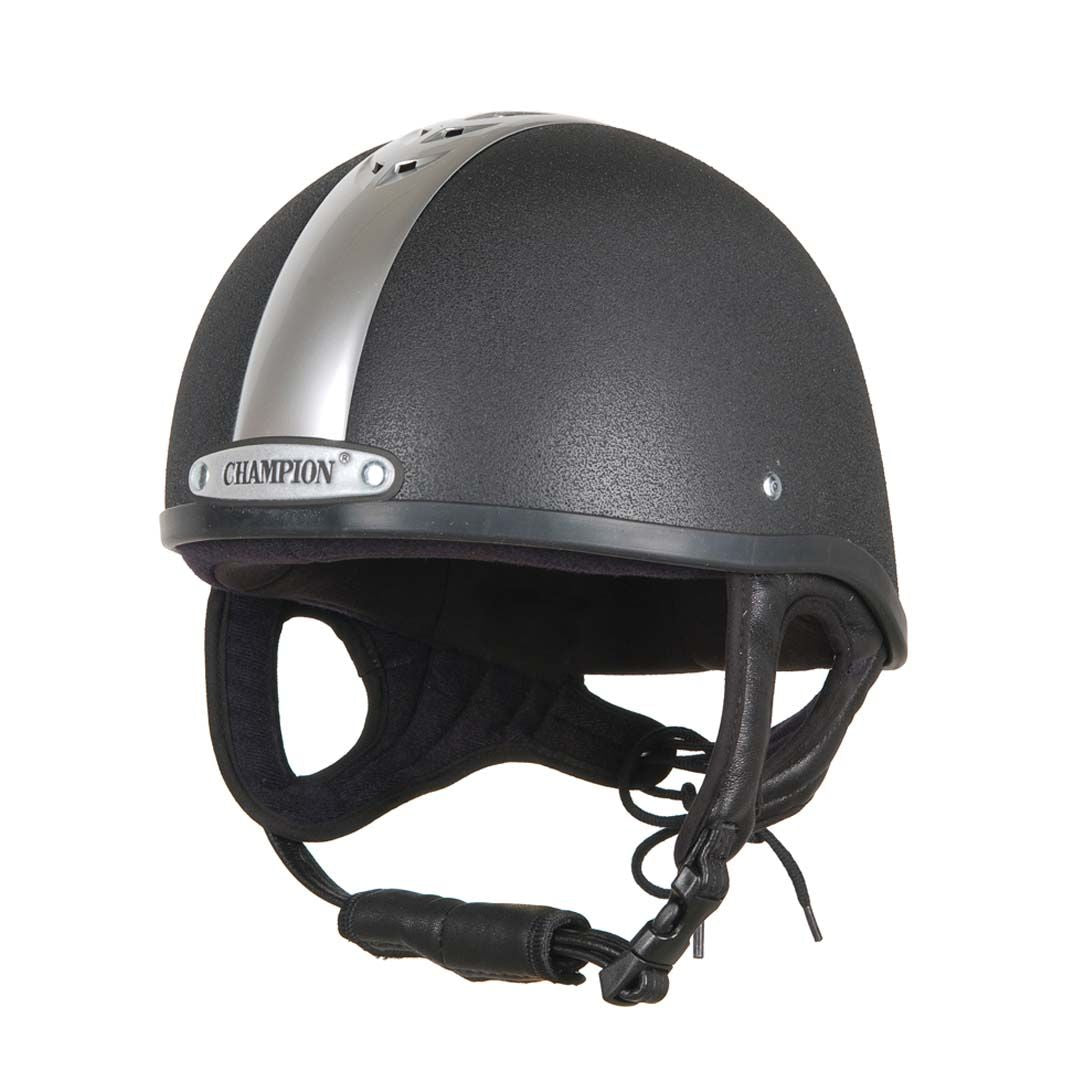 Champion Vent-Air Deluxe Skull Riding Helmet in Black & Silver