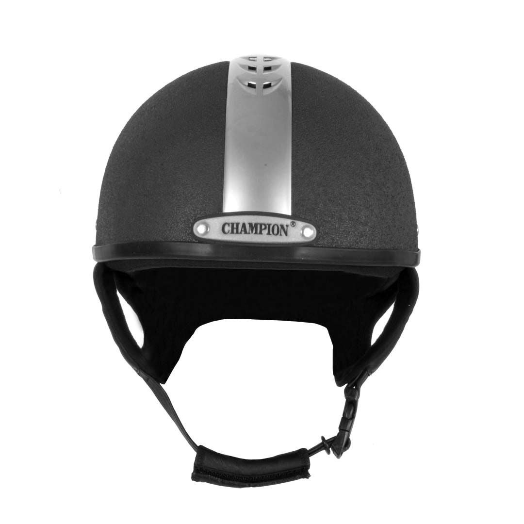 Champion Vent-Air Deluxe Skull Riding Helmet in Black & Silver