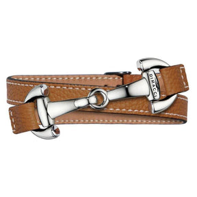 Dimacci Alba Horse Bit Bracelet in Cognac & Silver