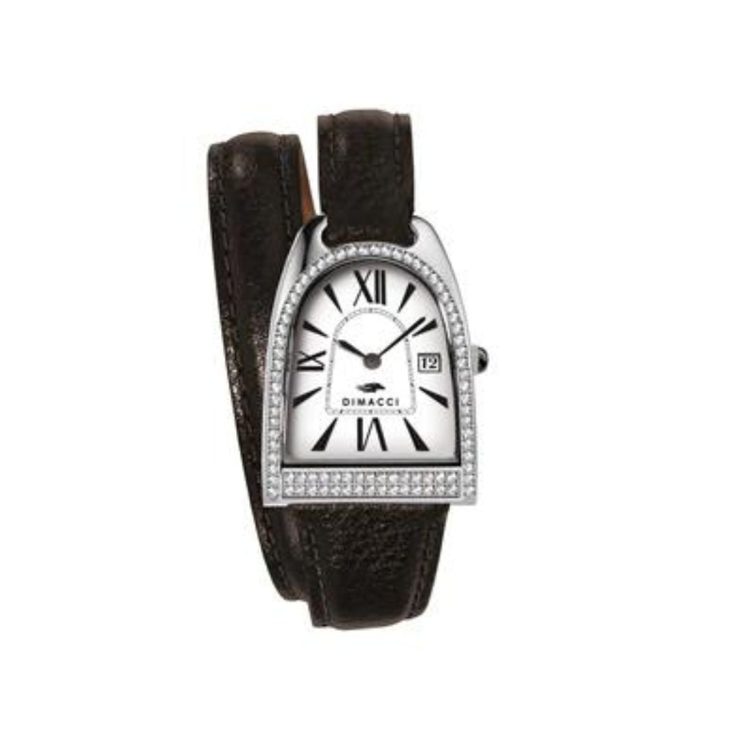 Dimacci Nicy Queen Watch in Black & Silver with Swarovski Crystals