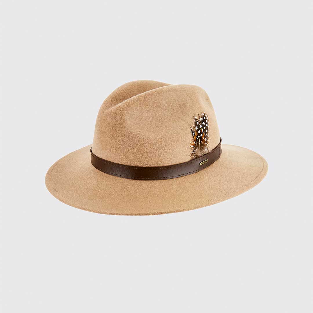 Dubarry Gallagher Felt Fedora Hat in Sand
