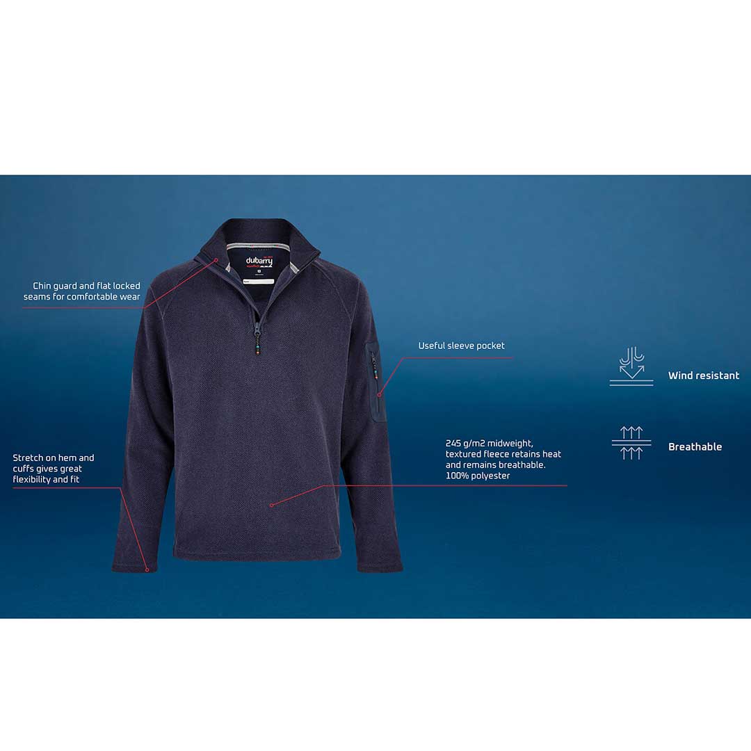 Dubarry Unisex Monaco Quarter-zip Fleece in Graphite