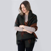 Dubarry Women's Birchdale Pheasant Wool Scarf in Ivy
