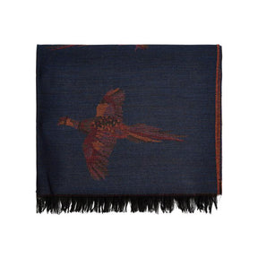 Dubarry Women's Birchdale Pheasant Wool Scarf in Midnight