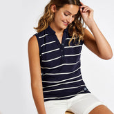 Dubarry Women's Gracehill Striped Polo in Navy