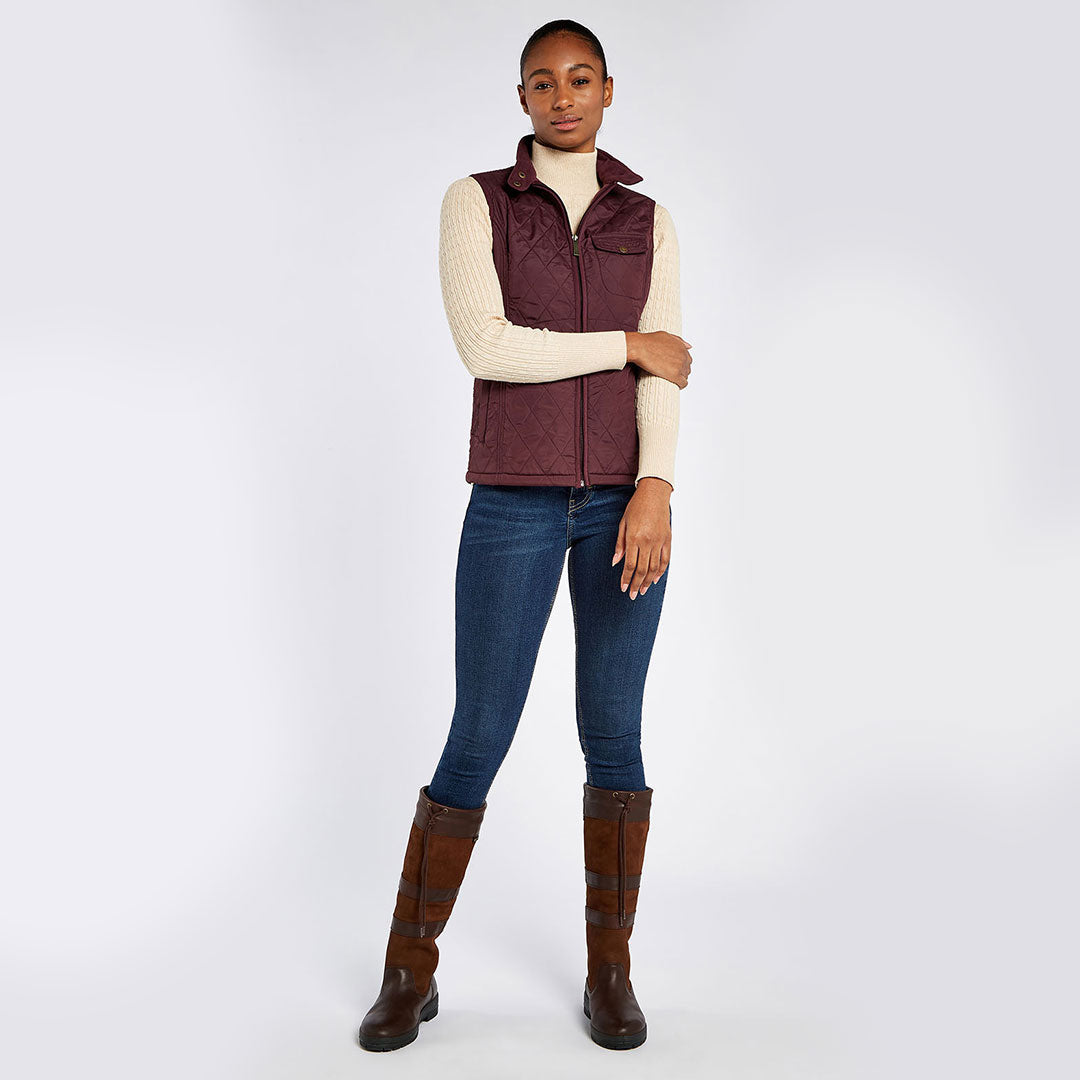 Dubarry Women's Rathdown Quilted Gilet in Currant