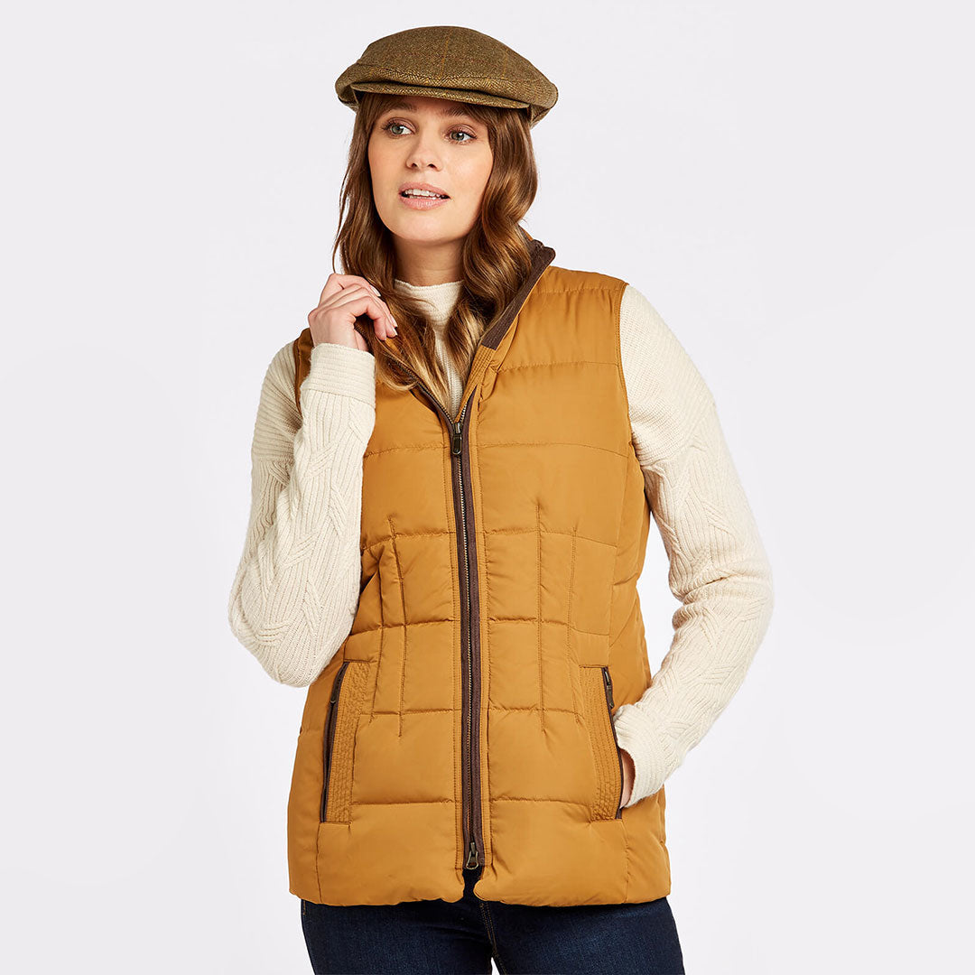 Dubarry Women's Spiddal Quilted Gilet in Amber