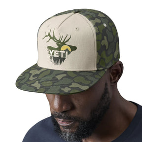 Yeti Sunrise Elk Flat Brim Hat Tan/Green