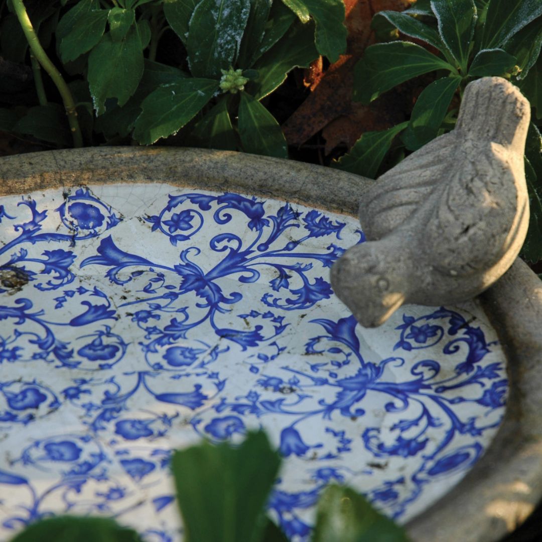 Esschert Design Aged Ceramic Bird Bath