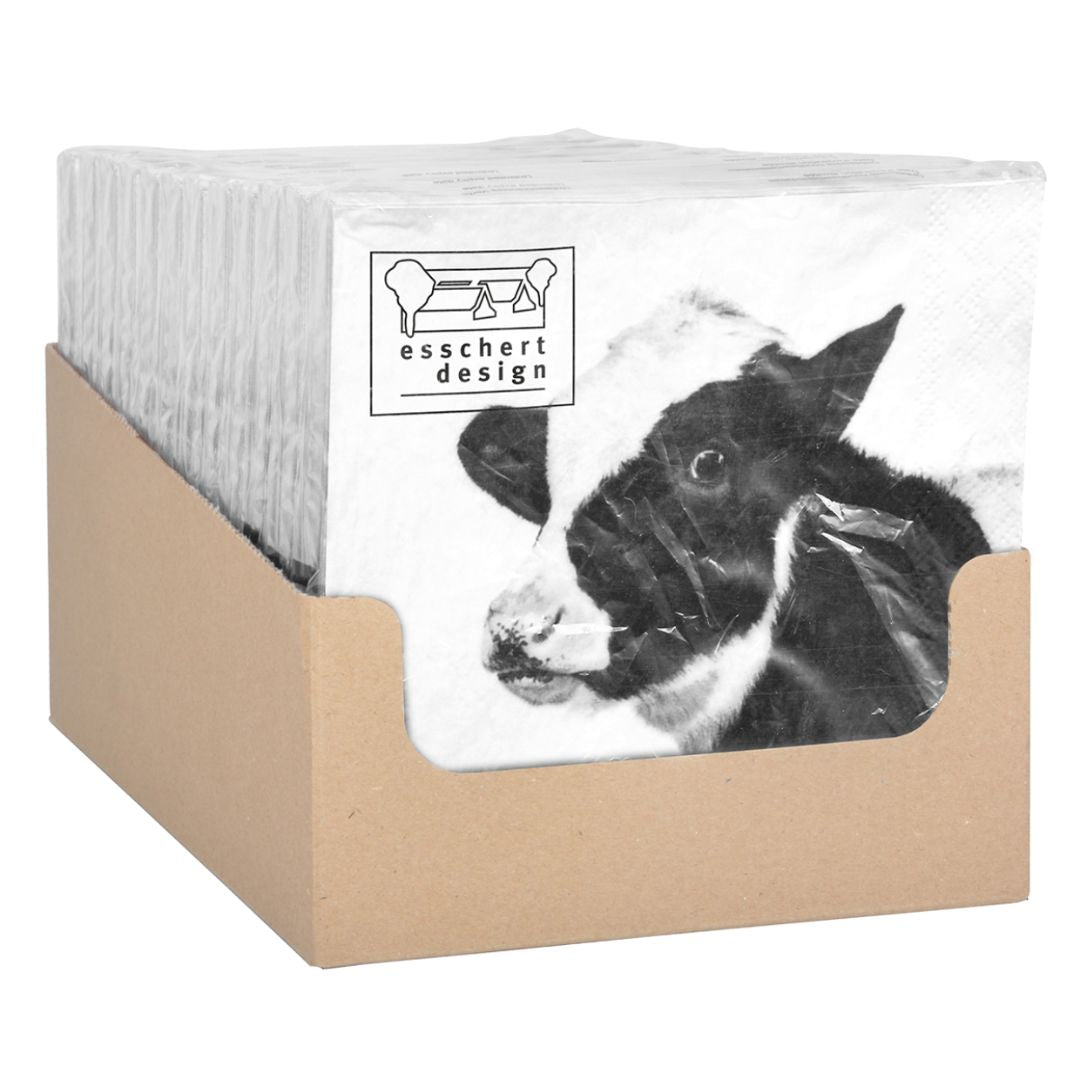 Esschert Design Farm Animals Paper Napkins S in Black/White