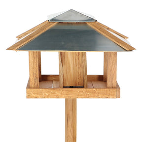 Esschert Design Oak Square Bird Table with Silo