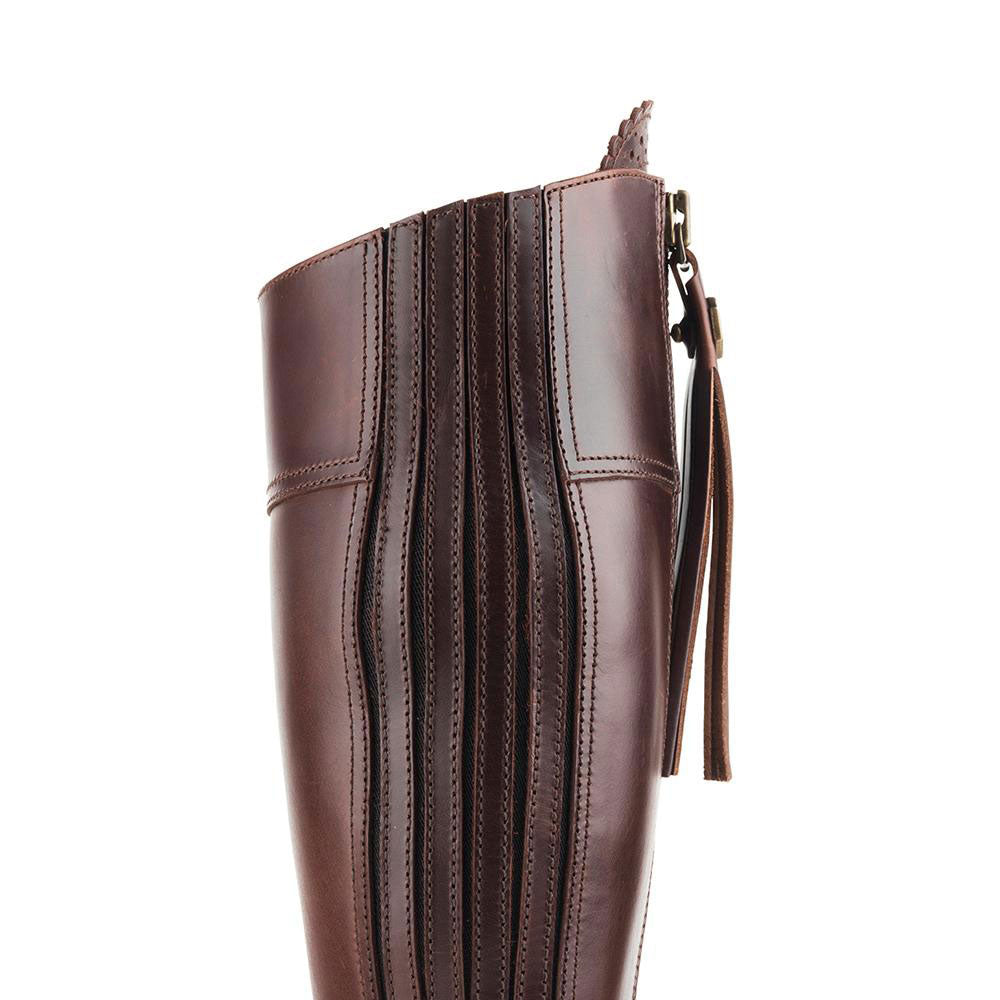 Fairfax & Favor Heeled Regina Leather Boot in Mahogany