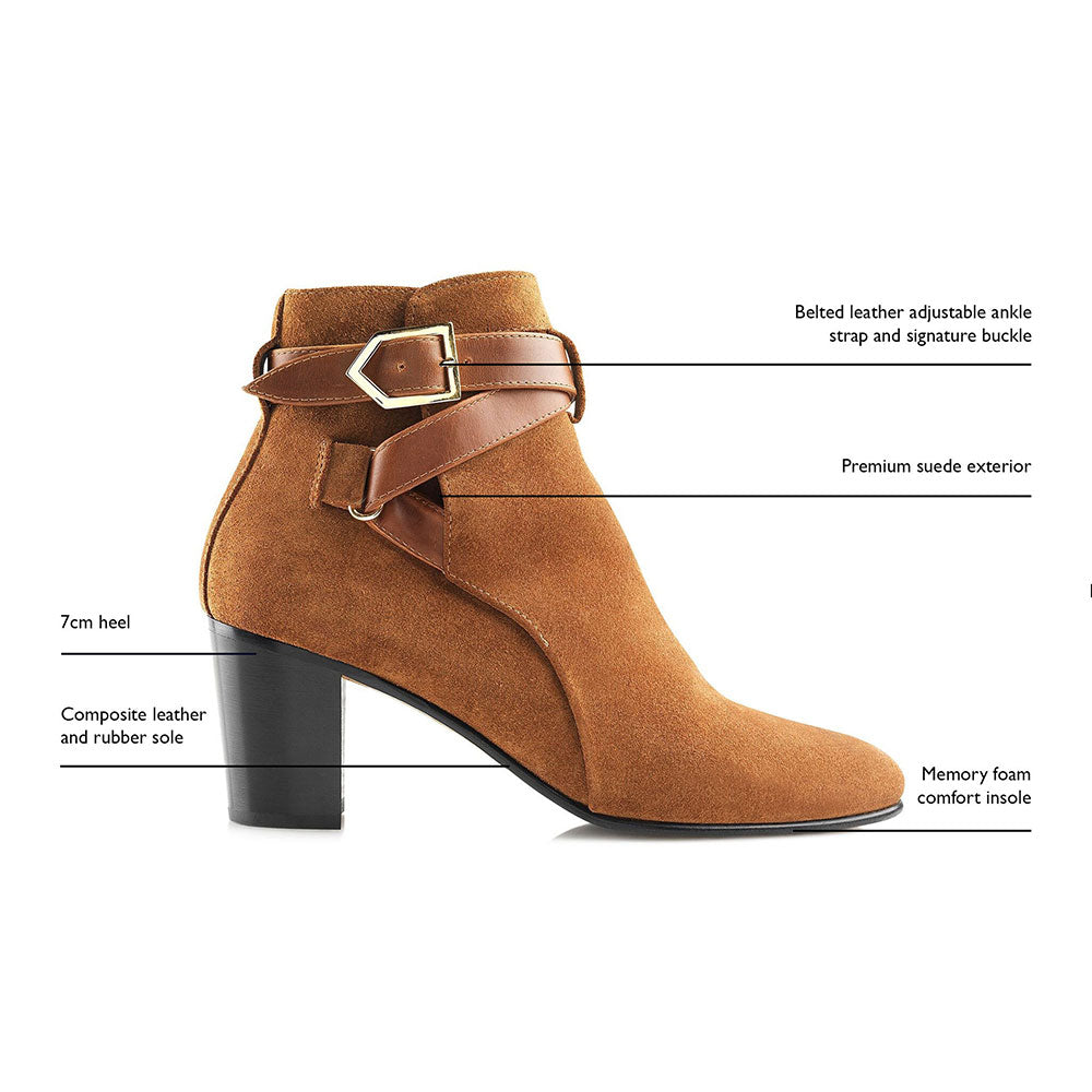 Fairfax & Favor Kensington Suede Ankle Boot in Tan