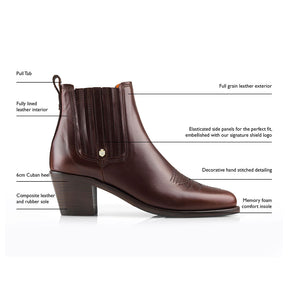 Fairfax & Favor Rockingham Leather Ankle Boot in Mahogany