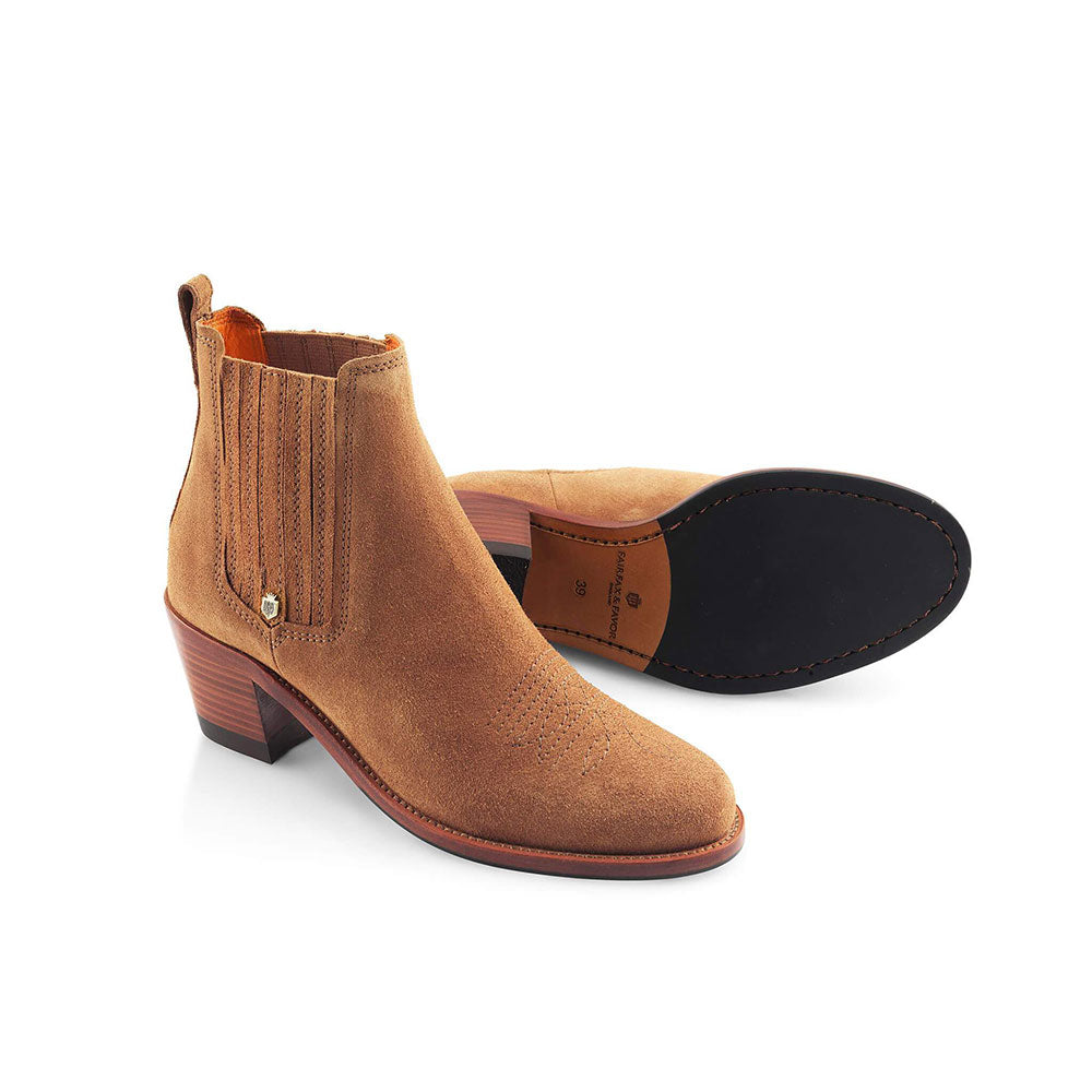 Fairfax & Favor Rockingham Suede Ankle Boot in Tan