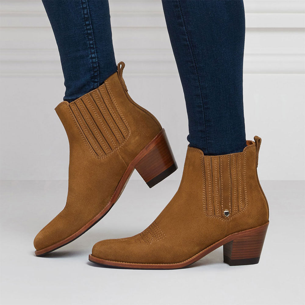 Fairfax & Favor Rockingham Suede Ankle Boot in Tan