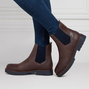 Fairfax & Favor Sheepskin Boudica Shearling Lined Ankle Boot in Mahogany