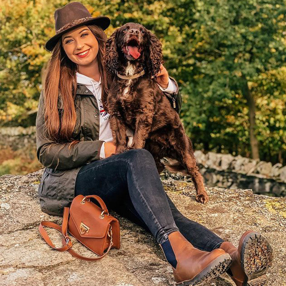 Fairfax & Favor Sheepskin Boudica Shearling Lined Ankle Boot in Oak