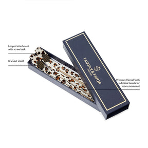 Fairfax & Favor Suede Boot Tassels in Snow Leopard Haircalf