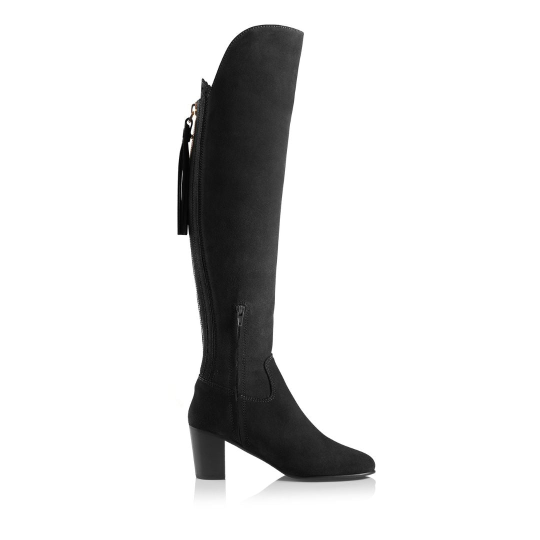 Fairfax & Favor Amira Heeled Over the Knee Suede Boot in Black