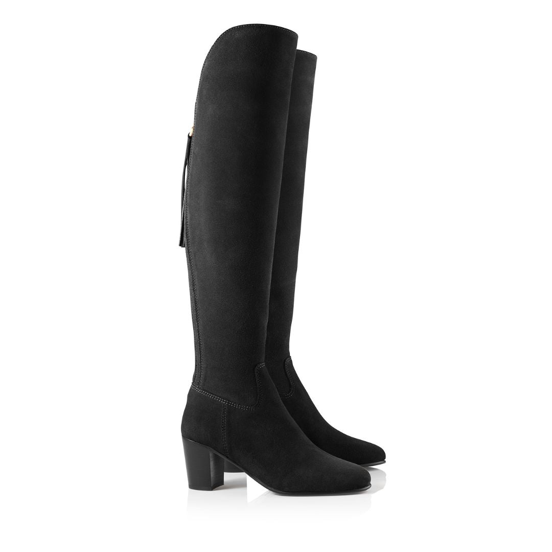 Fairfax & Favor Amira Heeled Over the Knee Suede Boot in Black