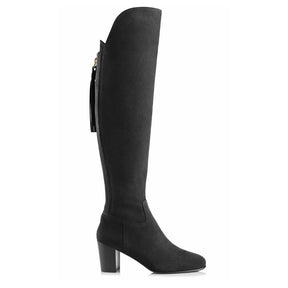 Fairfax & Favor Amira Heeled Over the Knee Suede Boot in Black