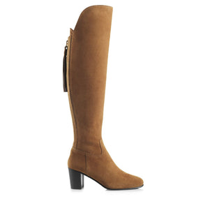 Fairfax & Favor Amira Heeled Over the Knee Suede Boot in Tan