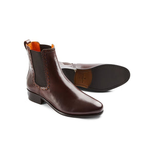 Fairfax & Favor Brogued Chelsea Leather Ankle Boot in Mahogany