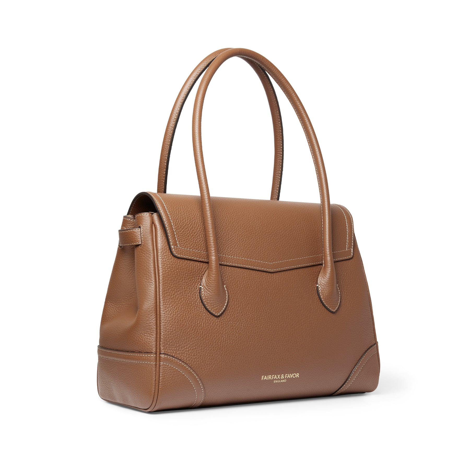 Fairfax & Favor Fitzwilliam Leather Tote Bag in Pebbled Tan