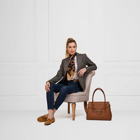 Fairfax & Favor Fitzwilliam Leather Tote Bag in Pebbled Tan