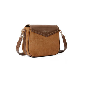 Fairfax & Favor Fitzwilliam Suede Saddle Bag in Tan