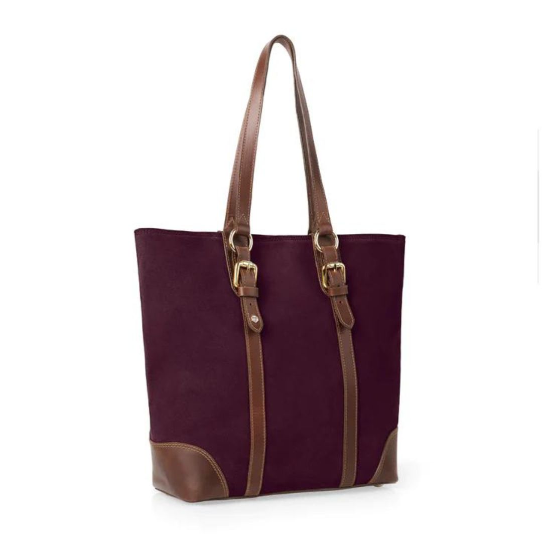 Fairfax & Favor Gatcombe Suede Tote Bag in Plum