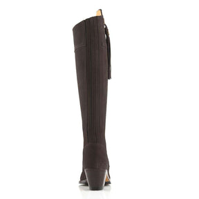 Fairfax & Favor Heeled Regina Suede Boot in Chocolate