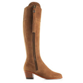Fairfax & Favor Heeled Regina Suede Boot in Tan