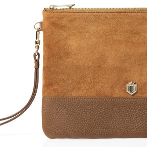 Fairfax & Favor Highbury Leather & Suede Clutch in Tan