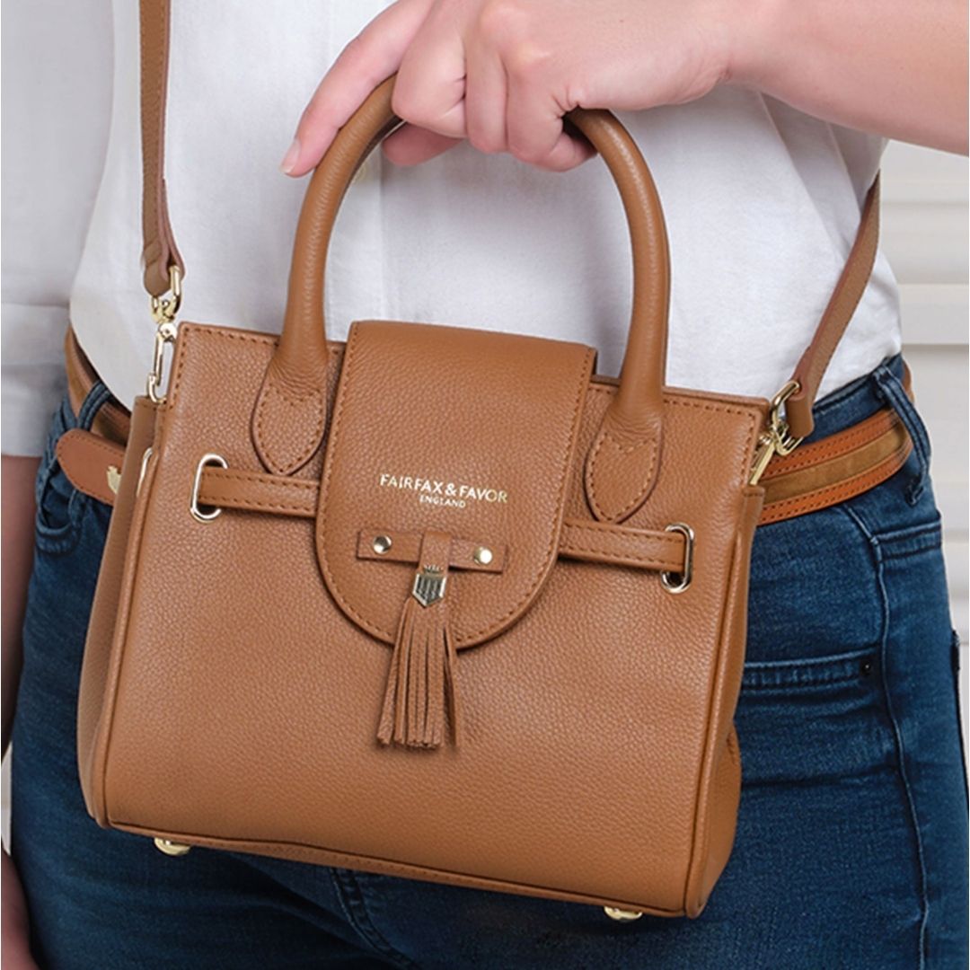 Fairfax & Favor Mini Windsor Leather Handbag in Tan