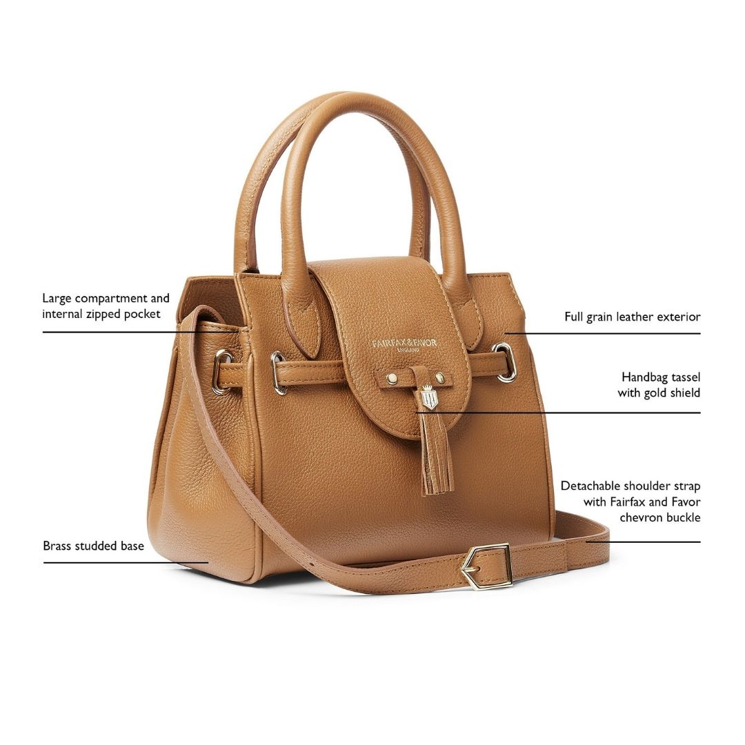 Fairfax & Favor Mini Windsor Leather Handbag in Tan