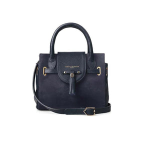 Fairfax & Favor Mini Windsor Suede Handbag in Navy