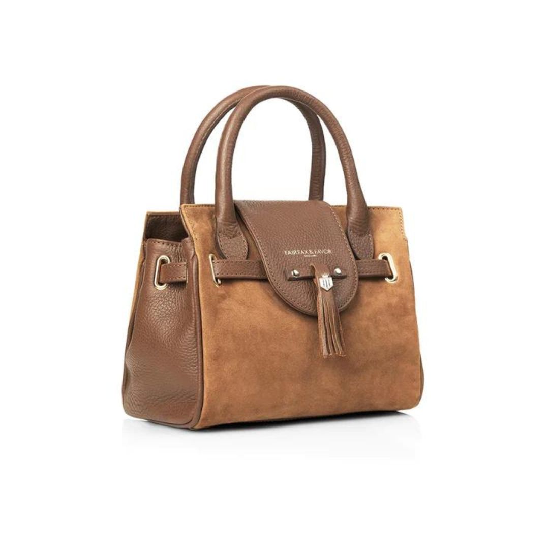 Fairfax & Favor Mini Windsor Suede Handbag in Tan