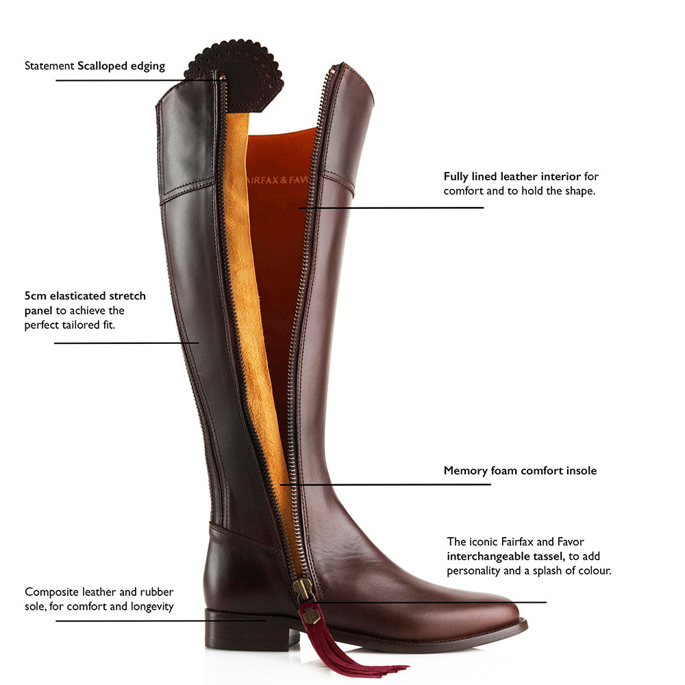 Fairfax & Favor Regina Leather Boot in Mahogany